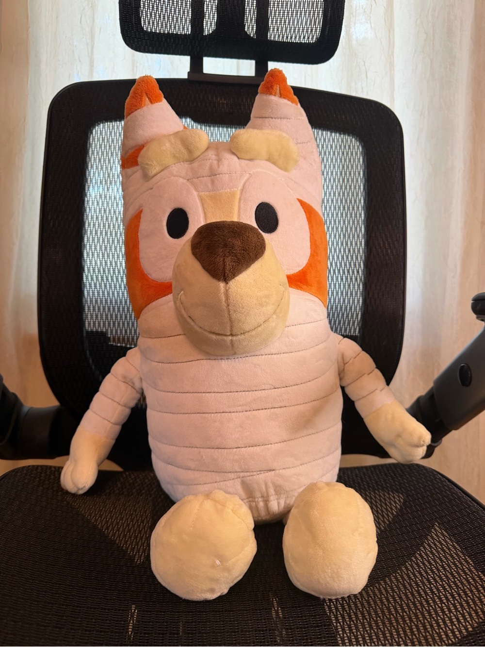 Bluey Bingo Mummy Halloween Plush Toy.